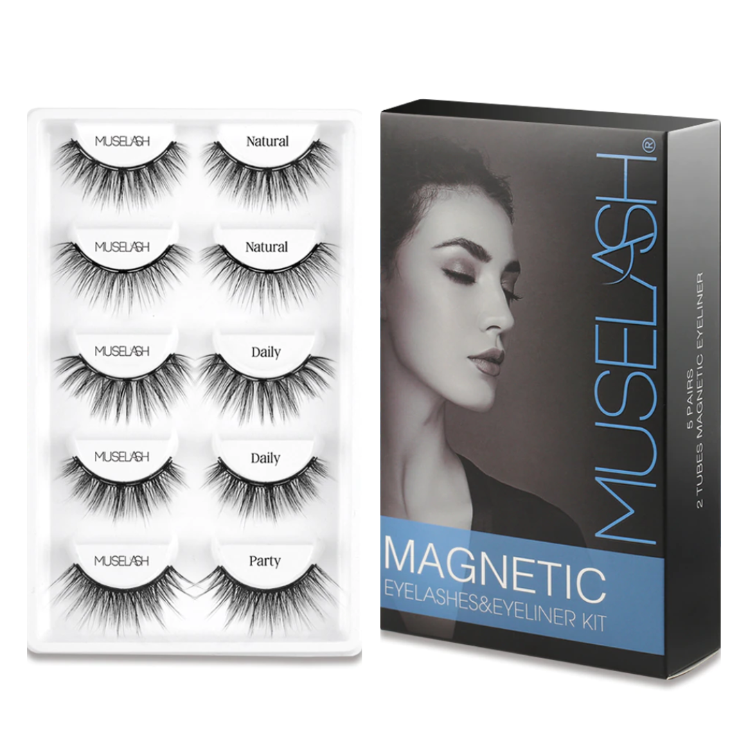 Muselash® 5 Pares de Cílios Magnéticos Reutilizáveis + 5 Brindes + Frete Grátis