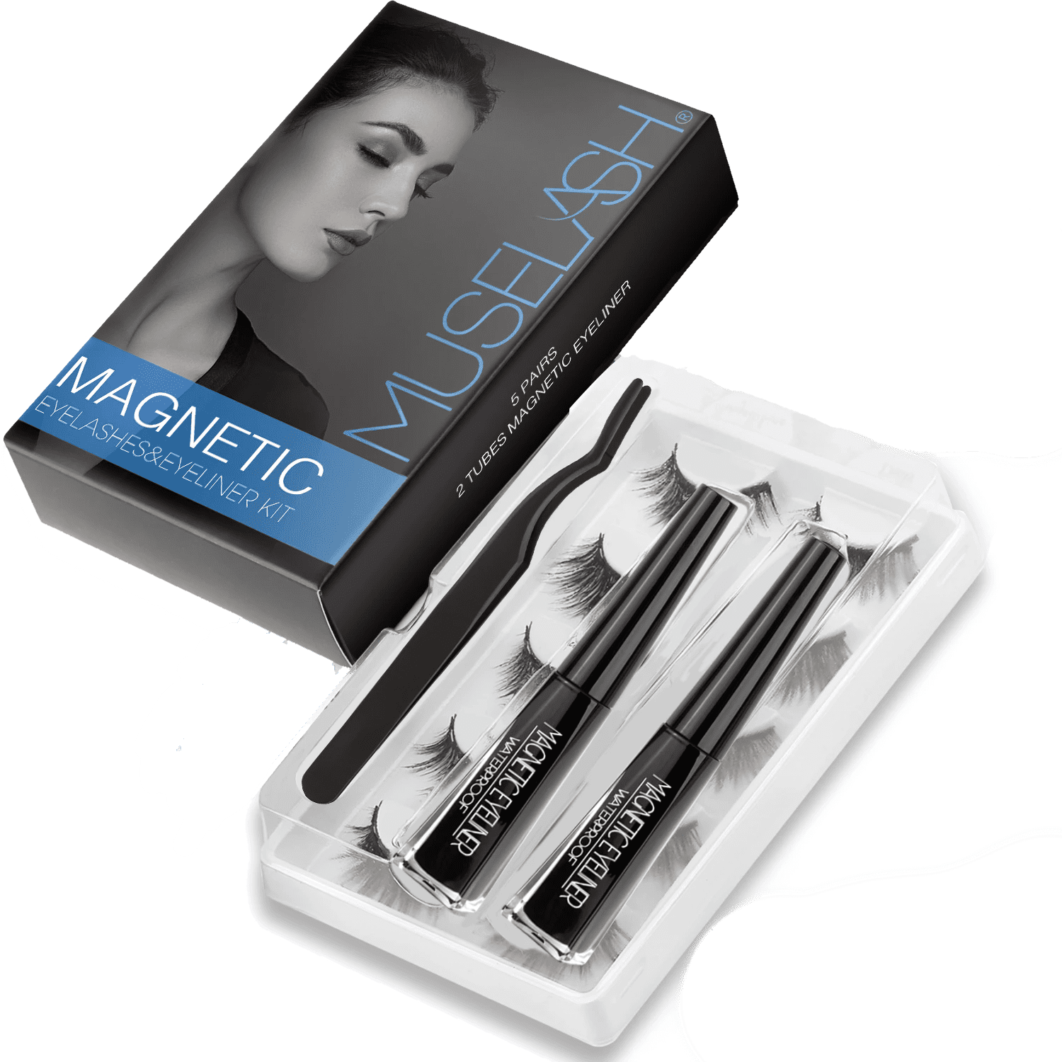 Muselash® 5 Pares de Cílios Magnéticos Reutilizáveis + 5 Brindes + Frete Grátis