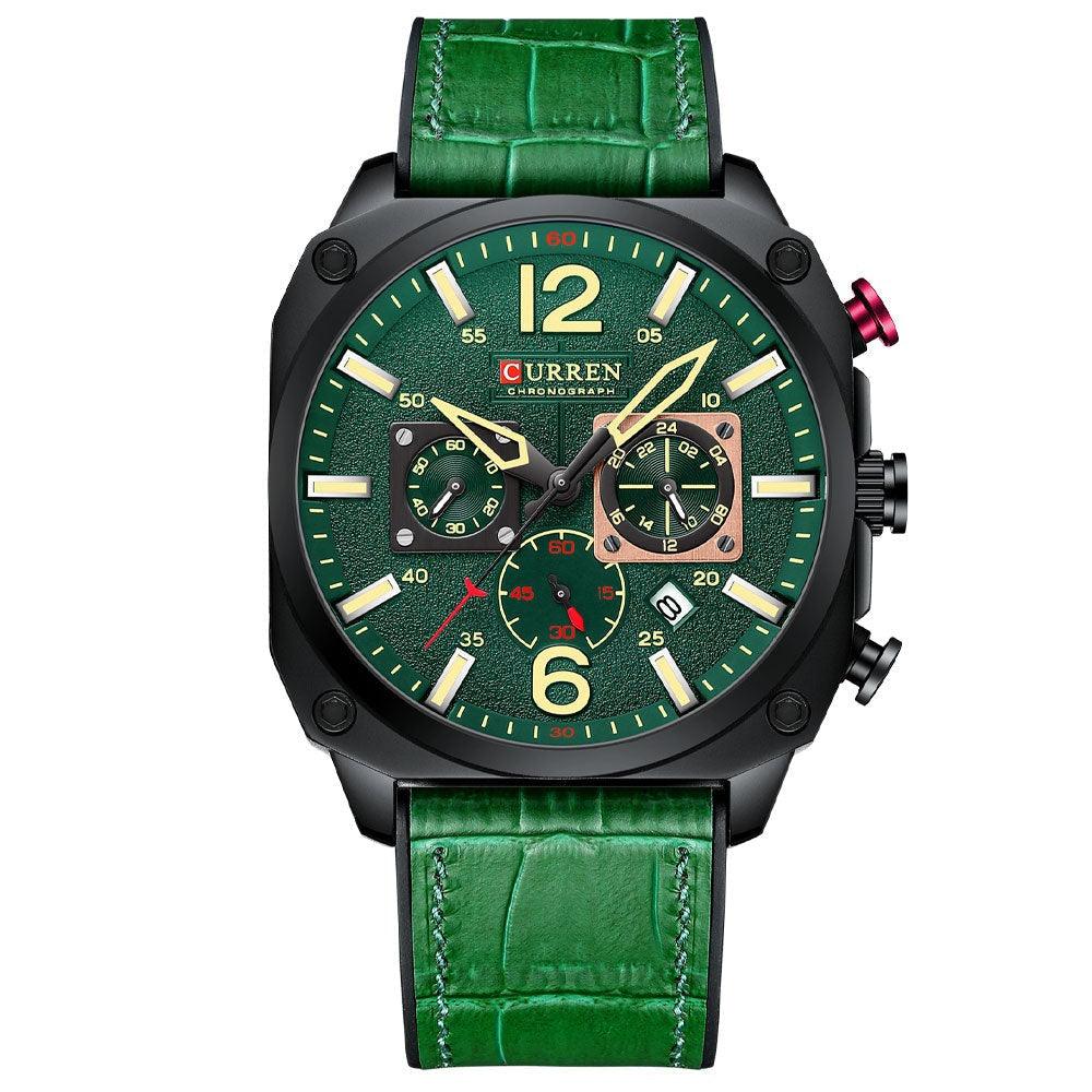Herren Casual Lederuhr mit 6 Zeigern - Original