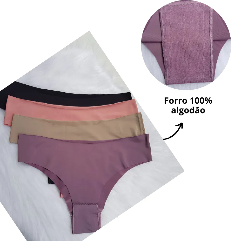 Kit 5 NightLife™ | Calcinha com Corte a Lazer | Modelo Tanga