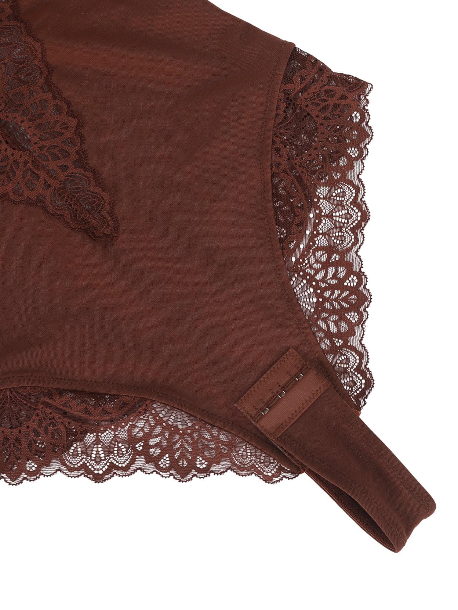 Sexy Spitzen-Body Shaper mit V-Ausschnitt oder Lederrock Invisatu