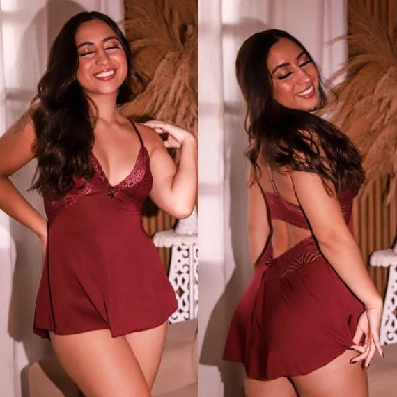 Camisola Sensual dreams com aplicações em renda