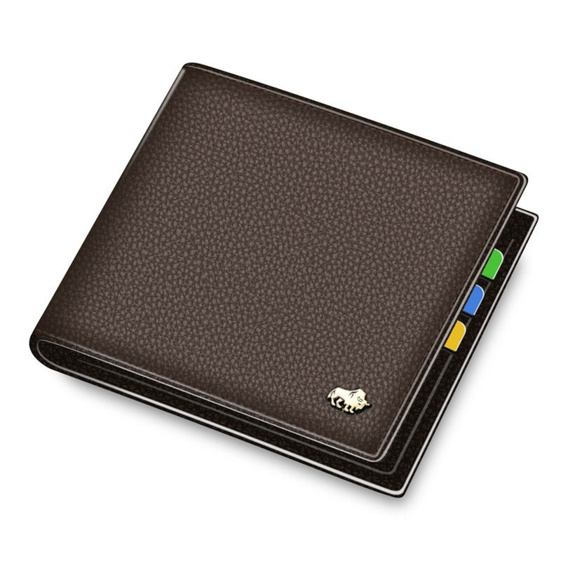 Carteira de Couro Masculina Bison com Bloqueio RFID
